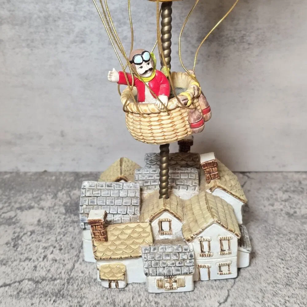 Vtg George Good Hot Air Balloon Music Box Plays Around The World In 80 Days 1986